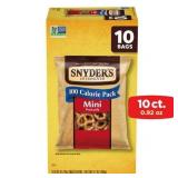 Snyder s of Hanover  100 Calorie Mini Pretzels  Individual Packs  10 Ct