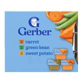 Gerber Non-GMO Baby Food Stage 1 My 1st Veggies Starter Kit Puree Tubs 2oz/6pk