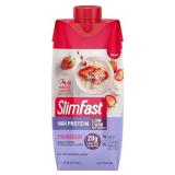 4-11 Oz Cartons SlimFast Strawberry Protein Meal Replacement Shake