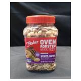 Fisher Snack Oven Roasted Never Fried Mixed Nuts with Peanuts, 24 Ounces, Peanuts, Almonds, Cashews, Pistachios, Pecans, Made With Sea Salt, Non-GMO, No Oils, Artificial Ingredients or Preservatives