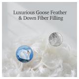 Hotel Grand Luxury White Goose Feather Down Fiber Comforter Twin Size, 100% Cotton All Season Duvet Insert Twin, Medium Warmth Bedding Comforter with 8 Corner Loops, White 68x90 Inch - Retail: $60