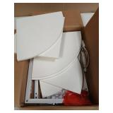 Furnulem 6 Tier Corner Shelf with LED Light, 67.5 Tall Standing Shelf Organizer, White Narrow Bookshelf with Storage Rack for Wall Corner, Living Room, Bedroom, Metal Frame, Wood Display Shelf - Retai