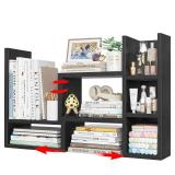 NUTIKAS Desk Shelves Desktop Orgnizer Shlef - Black Office Organization for Top of Desk Organizers and Accessories Corner Bookshelf Table Top Shelving Small Hutch Decorations for Office - Retail: $30