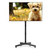 XINLEI Mobile TV Stand with Wheels for Most 21-60 Inch Flat/Curved Screens TVs, Height Adjustable Rolling TV Cart, up to 77 lbs, Max VESA 400x400, ML55SE - Retail: $40