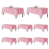 sancua Pink Tablecloths for 8 Foot Rectangle Tables, 8 Pack - Washable Polyester Fabric Table Cloth for Wedding Christmas Party, Birthday, Banquet Reception, 60x120 Inch - Retail: $60