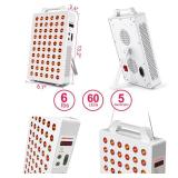 BONTANNY Red Light Therapy, 630/660/810/830/850nm 5 Wavelengths Red Near Infrared Light Device with 60 Dual Chip Clinical Grade LEDs, Remote Control, Timer for Face, Body, Pain Relief, BO-300 (White) 