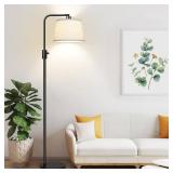 Upgraded Dimmable Floor Lamp, 1000 Lumens LED Edison Bulb Included, Arc Floor Lamps for Living Room Modern Standing Lamp with Linen Shade, Tall Lamp for Bedroom Office Dining Room- Black - Retail: $37