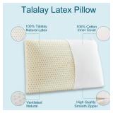 100% Talalay Latex Pillow Bed Pillow for Sleeping, Extra Soft Natural Latex Sleeping Pillow for Back, Stomach or Side Sleepers, Removable Breathable Cotton Cover - High Elasticity (Queen Size) - Retai