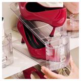TOOKNIN Adjustable Shoe Slots Organizer,10PACK Transparent Shoe Stackers Shoe Rack Holder Shoe Space Savers Double Layer Stack Shoe Racks for Closet Organization(Transparent) - Retail: $28