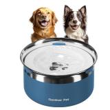 Gardner Pet Dog Bowls 1 Gallon (3.85L) Stainless Steel No Spill Dog Water Bowl, Slow Water Feeder Metal Bowls, Spill Proof Water Dispenser for Large Dogs, Promotes Healthy Hydration(Blue) - Retail: $2