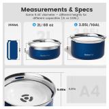 Gardner Pet Dog Bowls 1 Gallon (3.85L) Stainless Steel No Spill Dog Water Bowl, Slow Water Feeder Metal Bowls, Spill Proof Water Dispenser for Large Dogs, Promotes Healthy Hydration(Blue) - Retail: $2