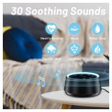 EasyHome Sleep Sound Machine White Noise Machines with 30 Soothing Sounds 12 Adjustable Night Light 10 Adjustment Brightness 32 Levels of Volume 5 Timers and Memory Function Home Travel Office - Retai