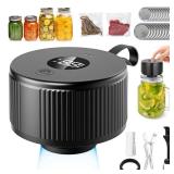 Automatic Mason Jar Vacuum Sealer Kit for Regular Mouth and Wide Mouth Canning Jars, 3-in-1 Electric Mason Jar Vacuum Sealer with 10 Regular Mouth 10 Wide Mouth Canning Jars and 2 Sous Vide Bags