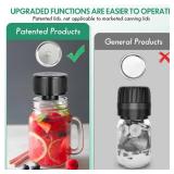 Automatic Mason Jar Vacuum Sealer Kit for Regular Mouth and Wide Mouth Canning Jars, 3-in-1 Electric Mason Jar Vacuum Sealer with 10 Regular Mouth 10 Wide Mouth Canning Jars and 2 Sous Vide Bags