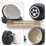 MEETPET Cat Urn Dog Urn Sized 3.2x2.9 and 4.9x4.25. A Smiley-Cat Pet Urn with a Memoria Card.Cat Urns for Ashes for Your Pet (12 cu/in, Black) - Retail: $13
