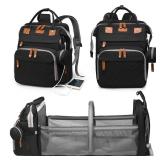 Astro alan Baby Diaper Bags with Changing Station, Waterproof Diaper Bag Backpack for Moms Dads with USB Charging Port, Baby Shower Gifts, Large Capacity diaper backpack, Black - Retail: $40