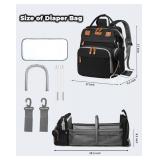 Astro alan Baby Diaper Bags with Changing Station, Waterproof Diaper Bag Backpack for Moms Dads with USB Charging Port, Baby Shower Gifts, Large Capacity diaper backpack, Black - Retail: $40