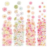 310Pcs Fake Flower Heads Mini Artificial Flower Bulk Silk Flowers for Decoration Small Faux Flower Heads Fabric Daisy Buds Floral for Crafts DIY Wedding Party Baby Shower Home Decor (Light Colors)
