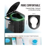 Portable Toilet with Urine Gel & Leak-Proof Bags Odorless Camping Toilet for Adults & Kids, Outdoor Travel Potty with Ergonomic Design - Retail: $33