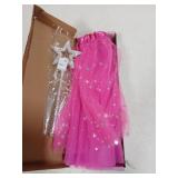 Teuevayl Girls Light Up Tutu Skirt, LED Glow Ballet Tutu Dress and Star Wand Halloween Costume for Kids 3 4 5 6 7 8 Years (Rose) - Retail: $10