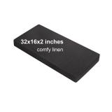 Navenwelle 32x16x2 Linen Bench Cushion, Strengthen Breathable Indoor Seat Cushions, High-Density Bench Pad with Anti-Slip Bottom, Indoor Cushion for Bay Window Porch Furniture - Black - Retail: $30