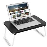 Lap Desks Laptop Tray for Bed or Couch, Breakfast Serving Tray with Folding Legs,Portable & Lightweight Mini Table, Laptop Stand for Working, Reading and Writing,Black - Retail: $18