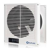 8" Room to Room Air Transfer Fan for Quietly Circulating Air, Reversible Airflow Design, 300 CFM Programmable Through Wall Fan, Durable Build Quality, 10 Speed Thru Wall Exhaust Fan for Closet,Laundry