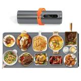 Newise Graphene Warming Mat for Food - Fast Full Surface Heating, Extra Large (XXL 36x 16") Electric Warming Trays for Buffets Party Countertop with 6 Temp & Timer Settings, Gifts for Mom Wife, Gray -