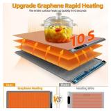 Newise Graphene Warming Mat for Food - Fast Full Surface Heating, Extra Large (XXL 36x 16") Electric Warming Trays for Buffets Party Countertop with 6 Temp & Timer Settings, Gifts for Mom Wife, Gray -