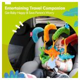 hahaland Car Seat Toys for Babies 0-6 Months Boy - Baby Toys 0-6 Months - Rattle, Mirror, Crinkle, Squeaky, Developmental Carseat Stroller Travel Birthday Gift for Infants - Retail: $15