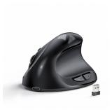 Lekvey Ergonomic Mouse, Vertical Wireless Mouse for Small/Medium Hands, Rechargeable with USB Receiver, 3 DPI for Comfort, Relieves Wrist Pain, Carpal Tunnel Mouse for Laptop, PC, Computer, Mac, Black