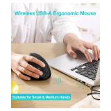 Lekvey Ergonomic Mouse, Vertical Wireless Mouse for Small/Medium Hands, Rechargeable with USB Receiver, 3 DPI for Comfort, Relieves Wrist Pain, Carpal Tunnel Mouse for Laptop, PC, Computer, Mac, Black