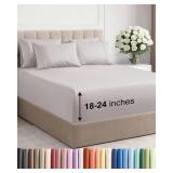 Extra Deep King Sheet Set - 6 Piece Breathable and Cooling Sheets - Hotel Luxury Bedding for Women, Men, Kids & Teens - Easy & Secure Fit - Soft, Wrinkle Free & Comfy - Extra Deep Pockets - Light Grey