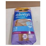 Always Discreet Adult Incontinence Underwear for Women and Postpartum Underwear, Large, Up to 100% Bladder Leak Protection, 28 Count - Retail: $19