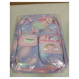 Jcobvig Kawaii Backpack For Girls Kids,Cute Student School Backpack With Pen Bag,Purple Aesthetic Starry Rainbow Laptop Travel Bag (Purple Medium 16.5in - Retail: $31