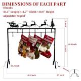Metal Elk Cart Christmas Stocking Holder Stand with 8 Hooks,Heavy Duty Freestanding Christmas Stocking Holder Stand for Floor.Deluxe Christmas Stocking Stand-Easy Assembly and Stand for Home
