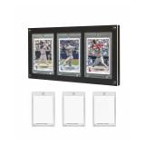 Acrylic Trading Card Display Frame for 3 Standard Cards, Wall Mount & Stand, Magnetic Holder UV Protection for Baseball Basketball Football Sports Collection, Compatible with Pokemon MTG - Retail: $29