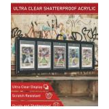 Acrylic Trading Card Display Frame for 3 Standard Cards, Wall Mount & Stand, Magnetic Holder UV Protection for Baseball Basketball Football Sports Collection, Compatible with Pokemon MTG - Retail: $29