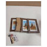 ccdcc 4x6 Picture Frame Set of 4, 4 x 6 Wood Photo Frames with Mat for 3.5x5, Natural Wooden Frame with Real Glass Cover for Wall and Tabletop Display,Rustic Brown - Retail: $14