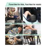 JefDiee Inflatable Foot Rest Pillow, Kids Airplane Bed, Adjustable 3 Layers Height Leg Rest Pillow, Airplane Travel Essentials Great for Airplane, Office, Home, Trains, Cars - Retail: $44