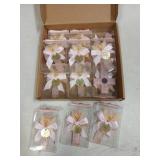 12 Sets Baptism Party Favors for Guests First Communion Favors,Wooden Cross Baptism Magnet with Flowers for Bless Baby Shower Party, Christen Gift,Gender Reveal, (Elegant Pink, 12) - Retail: $27