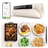Monteka Warming Mat for Food 24.8"X15", Electric Warming Trays with APP & Button Control, Silicone Fast Heating Mat for Countertop, Rollable Dishwasher Safe Food Warmer for Parties Buffets Home Travel