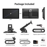 Carpeer Portable Apple Carplay Screen for Car, 9" Car Play Touchscreen, 4K Dash Cam, 1080P Backup Camera, Wireless Carplay, Android Auto, Mirror Link, GPS Navigation, Voice Control (9inch) - Retail: $