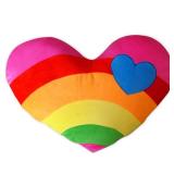 zxmbeddings 17.7"X13.8"Heart Pillow Stuffed Rainbow Heart Shaped Throw Pillow Plush Toy Gifts - Retail: $14