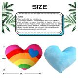 zxmbeddings 17.7"X13.8"Heart Pillow Stuffed Rainbow Heart Shaped Throw Pillow Plush Toy Gifts - Retail: $14