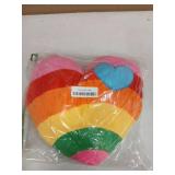 zxmbeddings 17.7"X13.8"Heart Pillow Stuffed Rainbow Heart Shaped Throw Pillow Plush Toy Gifts - Retail: $14