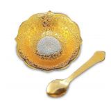 NOBILITY Silver Plated Bowl Spoon Set Light Weight with Blue Box Diwali Christmas Eid Wedding Return Dessert Dry Fruits Serving Gifts Home Decoration Friends Family Corporate Gift Items