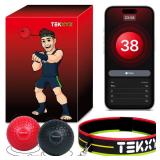 TEKXYZ Reflex Ball with Counter App & Online Community, 2 Difficulty Levels Boxing Ball with Headband, Perfect for Reaction, Agility, Punching Speed, Fight Skill & Hand Eye Coordination Training - Ret