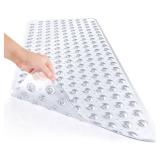 AmazerBath Shower Mat Non Slip 40 x 16 Inches, Shower Stall Mats with Suction Cups and Drain Holes, Non Slip Bath Mat for Tub for Elderly & Kids, Clear - Retail: $10