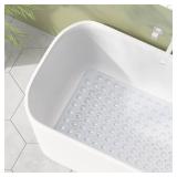 AmazerBath Shower Mat Non Slip 40 x 16 Inches, Shower Stall Mats with Suction Cups and Drain Holes, Non Slip Bath Mat for Tub for Elderly & Kids, Clear - Retail: $10